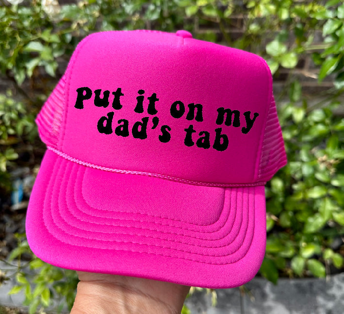 Dad's Tab Hot Pink Trucker Hat