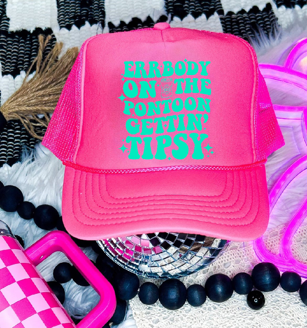 Errbody on the Pontoon Neon Pink Trucker Hat