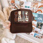 Fall Vibes Brown Trucker Hat