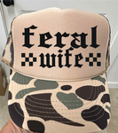 Feral Wife Duck Camo and Tan Trucker Hat