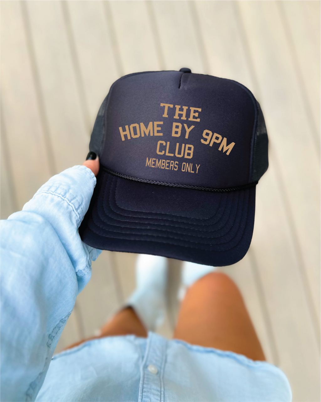 Home by 9 PM Club Trucker Hat