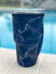 Tumbler Sleeve With Handle "Black Marble"