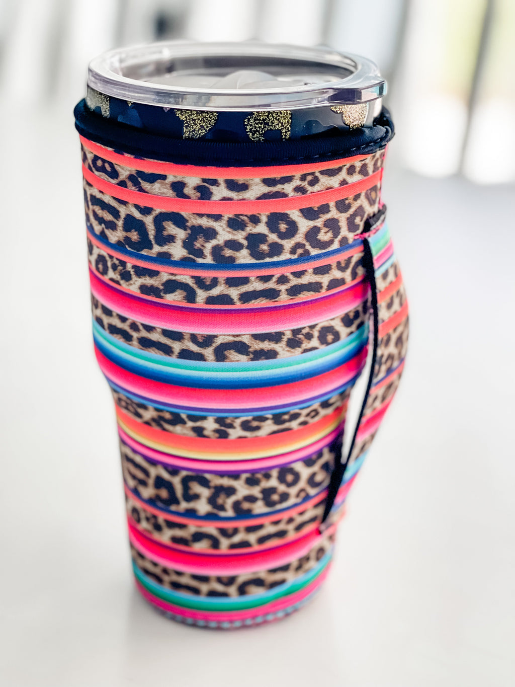 Tumbler Sleeve With Handle "Serape Animal"