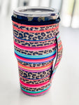 Tumbler Sleeve With Handle "Serape Animal"