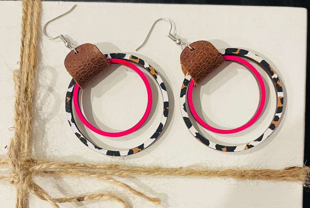 Wood Double Hoops Earrings