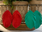 Christmas Suede Feathers Earrings