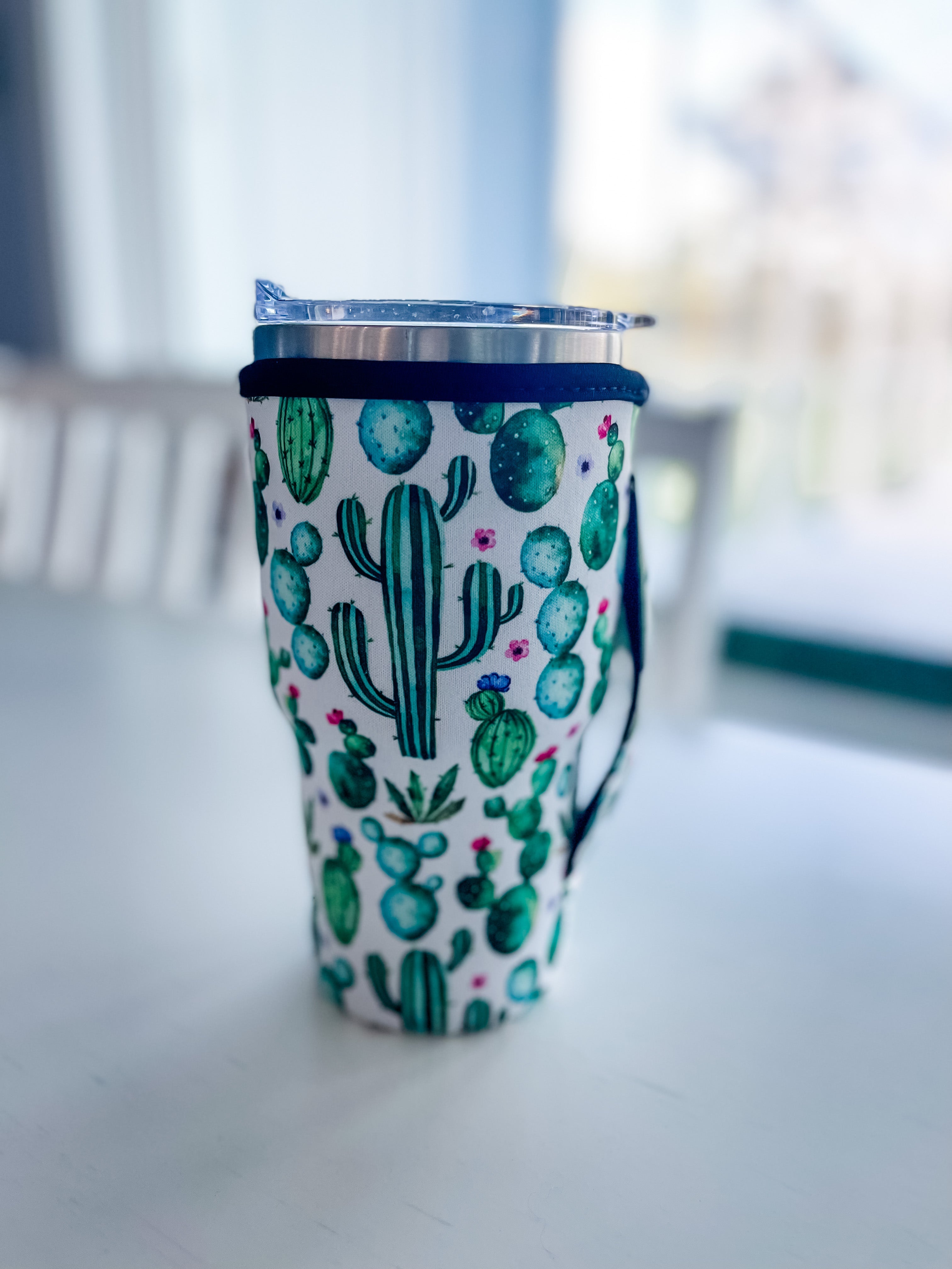 Tumbler Sleeve With Handle "Cactus"