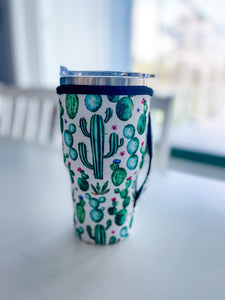Tumbler Sleeve With Handle "Cactus"
