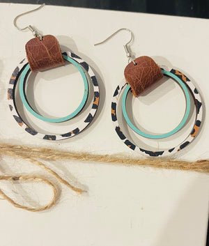 Wood Double Hoops Earrings