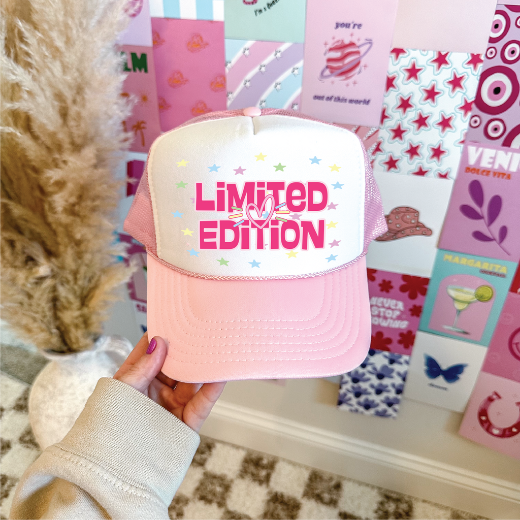 Limited Edition Light Pink And White Trucker Hat