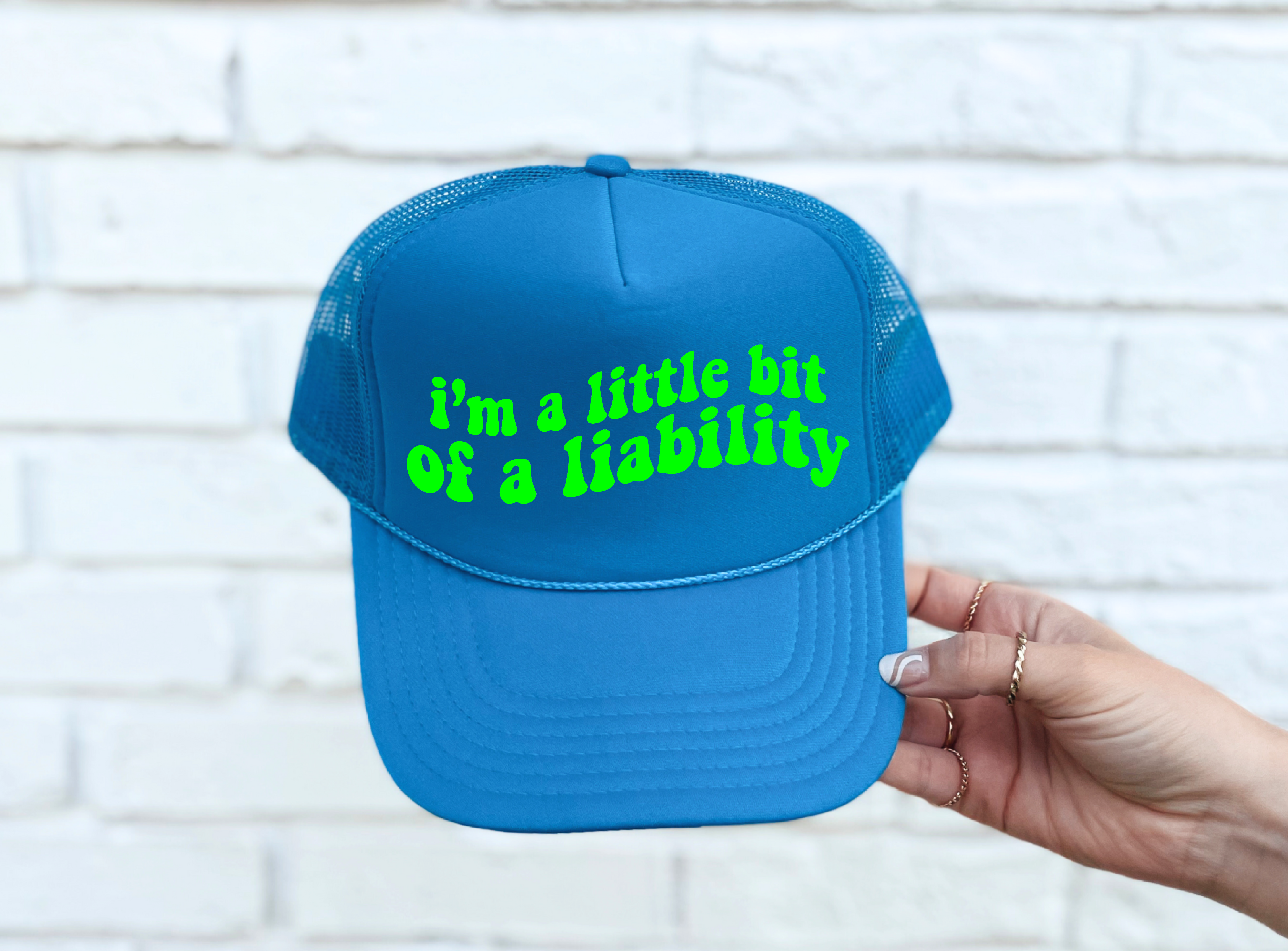 Little Bit of a Liability Columbia Blue Trucker Hat