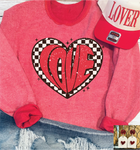 Love Checkered Heart Sweatshirt