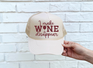 Make Wine Disappear Tan Trucker Hat