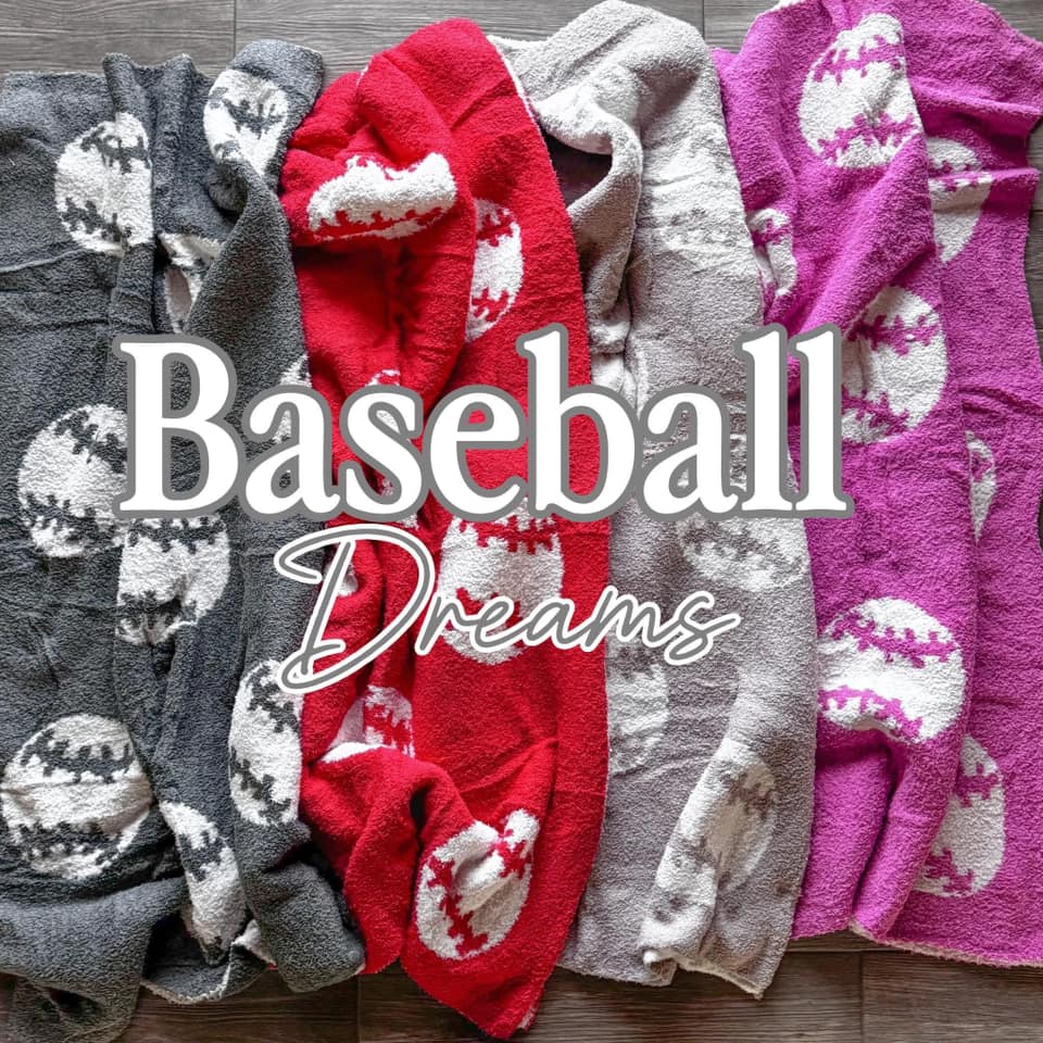 Baseball Dreams Blanket (RED)