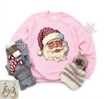 Leopard Hat Santa Tee or Sweatshirt