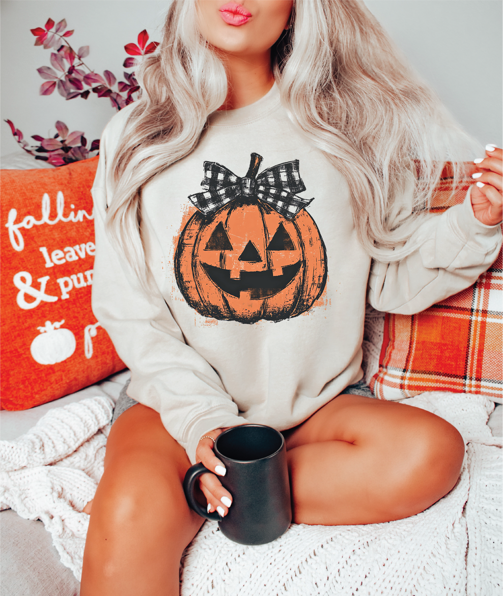 Plaid Jack-O-Lantern Pumpkin Tee