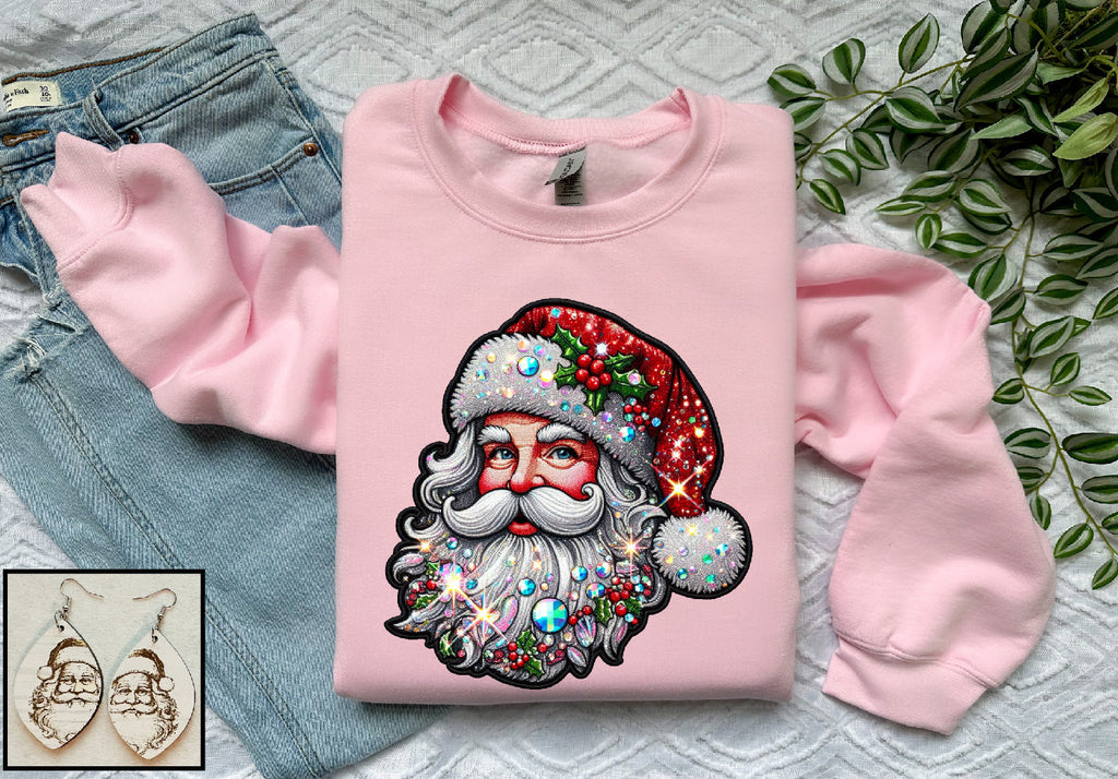 Faux Rhinestone Santa Tee