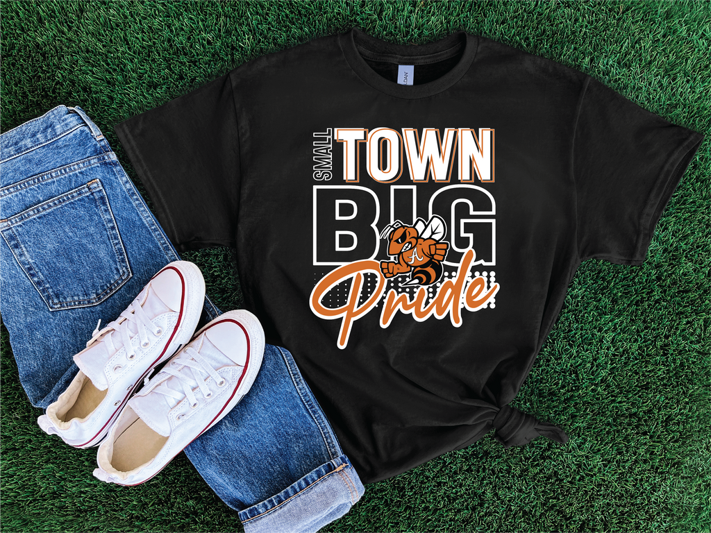 Small Town Big Spirit Spirit Tee- Football Graphic Tee