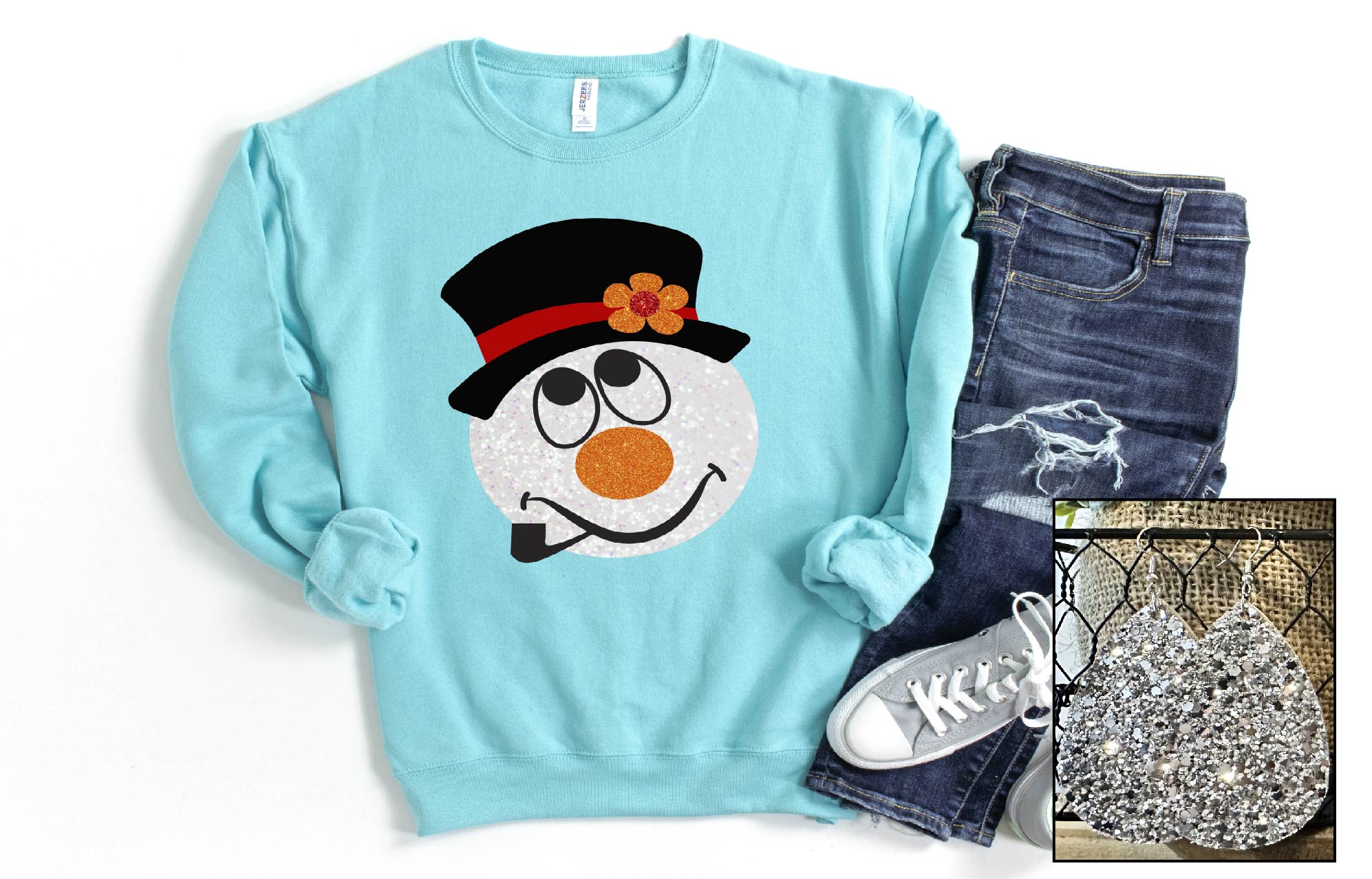 Sparkly Snowman Tee or Sweatshirt