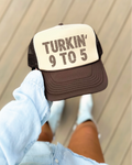 Turkin 9-5 Brown and Tan Trucker Hat