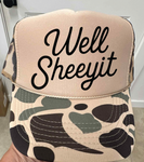 Well Sheeyit Duck Camo and Tan Trucker Hat