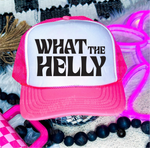 What the Helly Neon Pink and White Trucker Hat