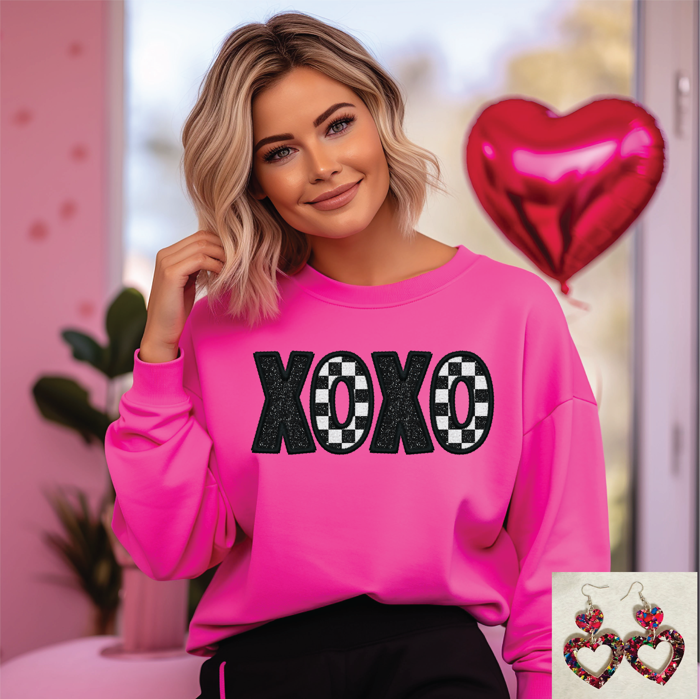 XOXO Faux Glitter Tee or Sweatshirt