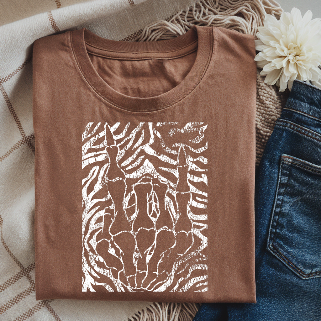 Zebra Skeleton Hand-Graphic Tee