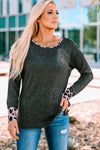 Rylee Leopard Round Neck Ribbed Top