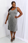 Heart Neck A-Line Dress in Charcoal