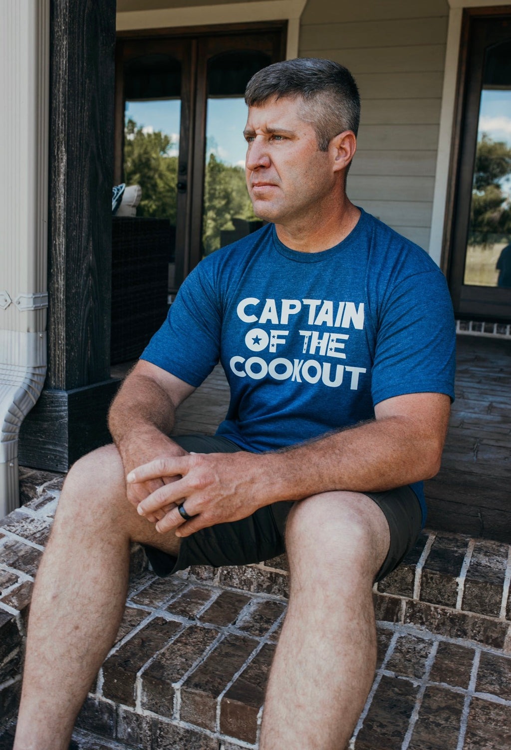 Captain Of The Cookout Tee (Tultex Heather Denim)
