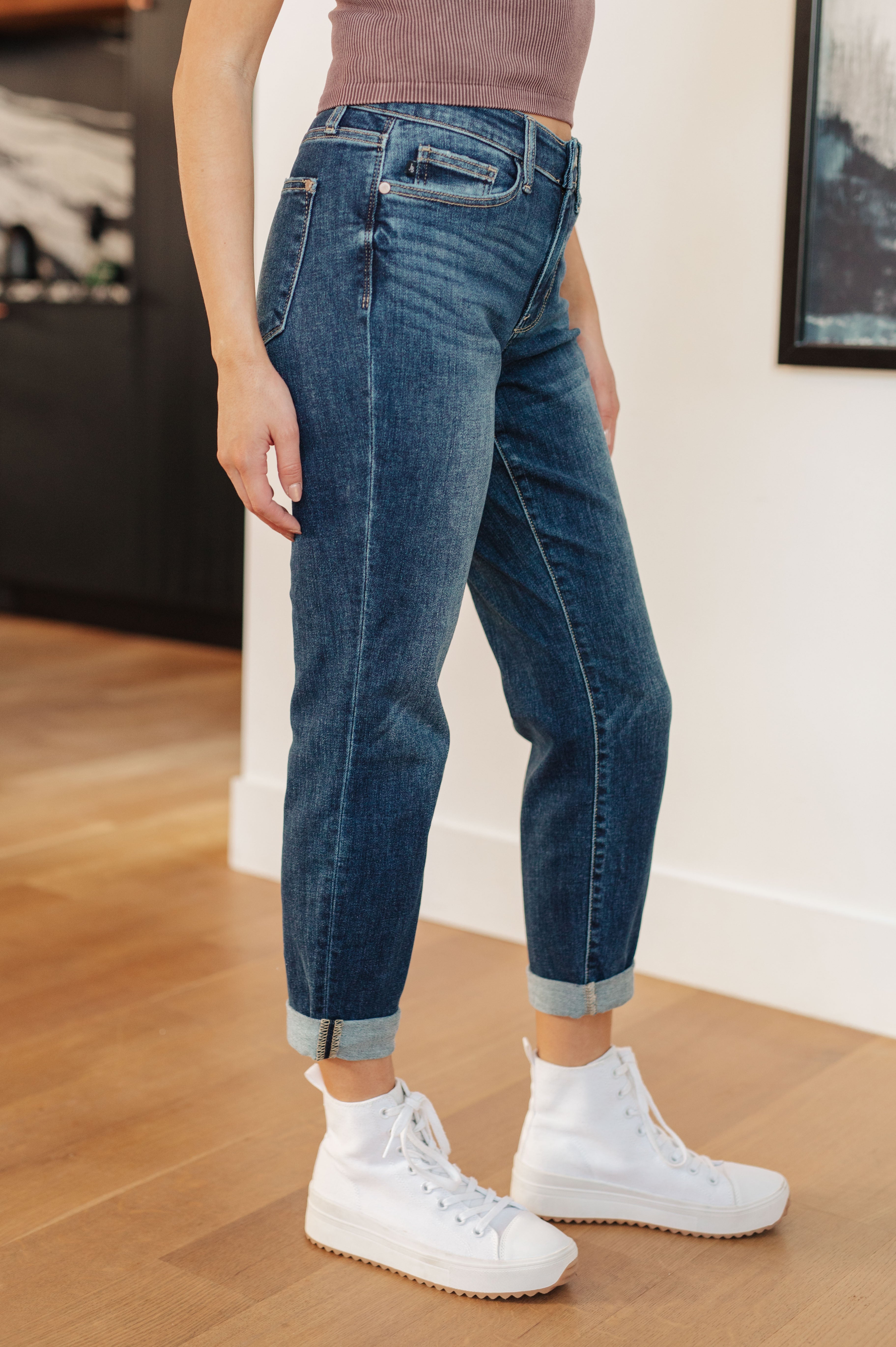 London Midrise Cuffed Boyfriend Jeans (Judy Blue)