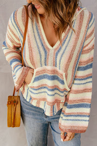 Grace Striped Sweater with Kangaroo Pocket