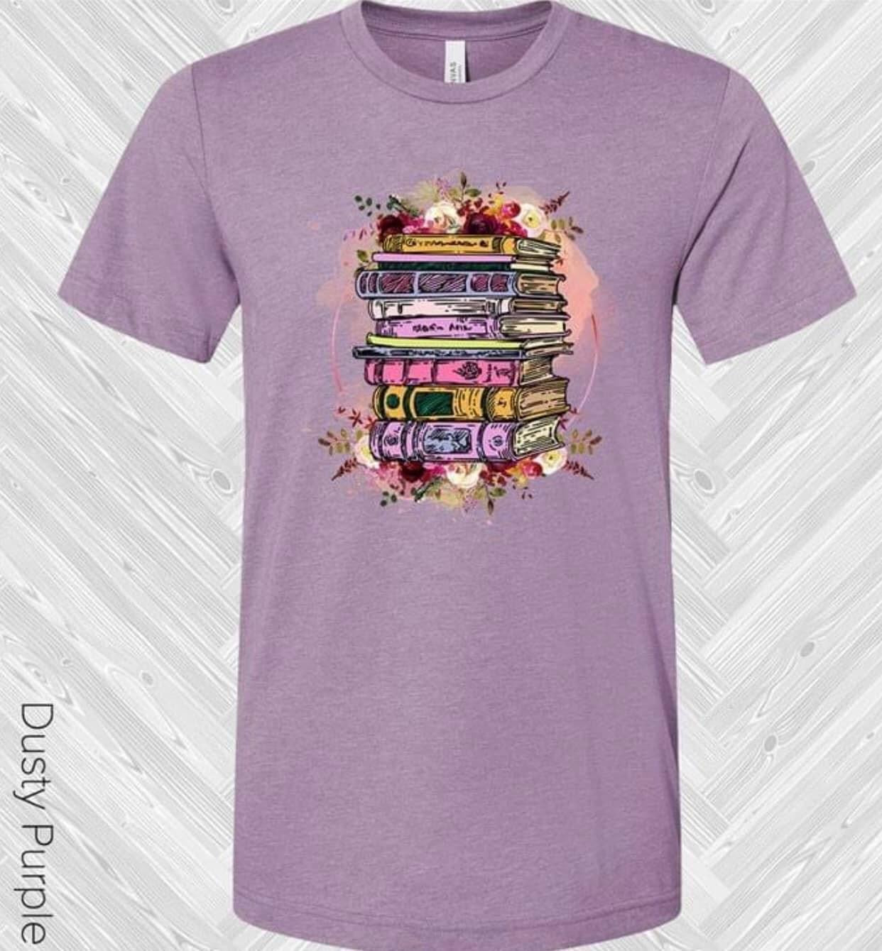 Floral Stack Of Books Tee
