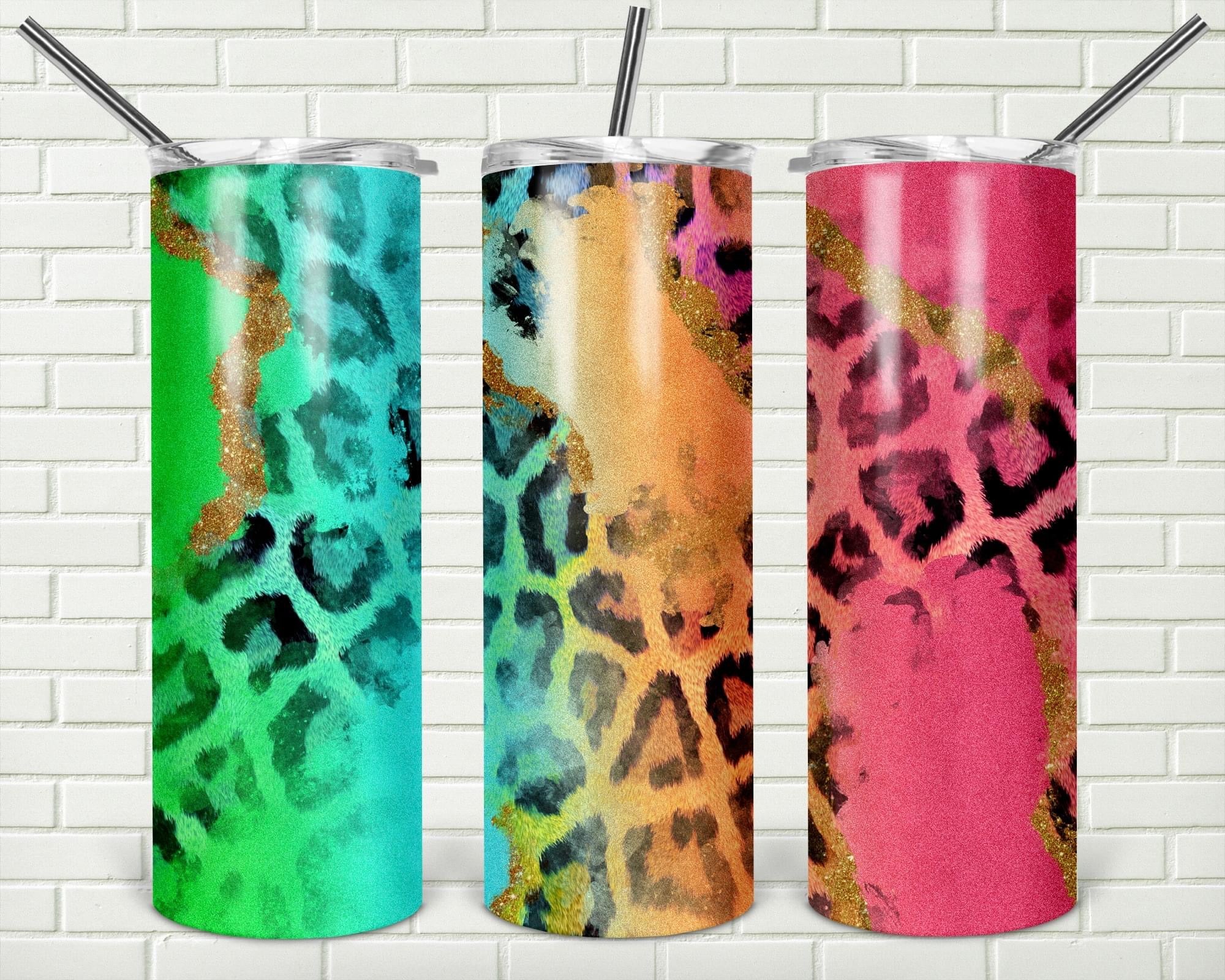 Skinny Tumbler - Multi Leopard