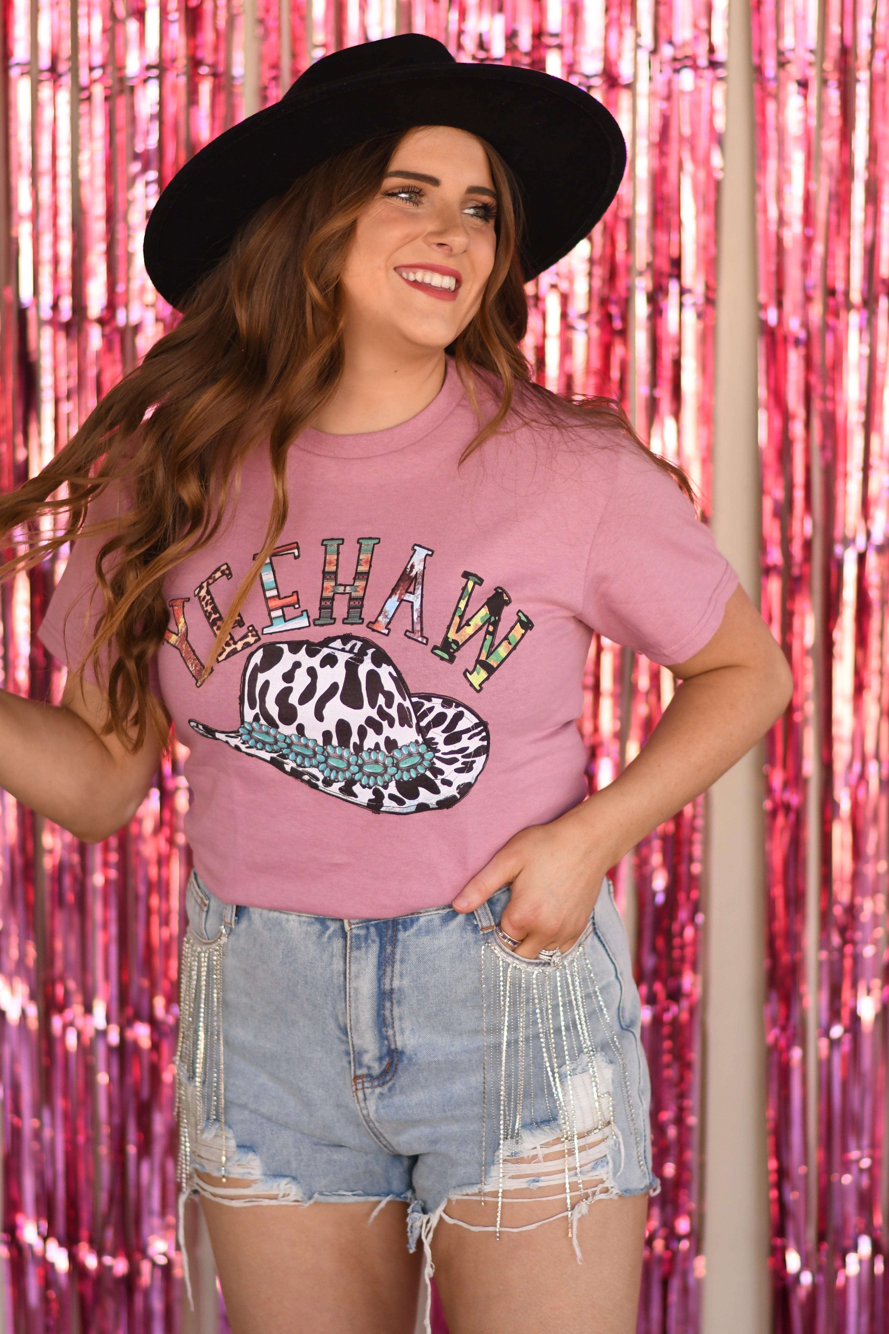 Yeehaw Cow Hat Tee (Delta)