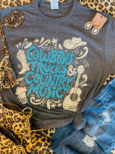 Cowboys Trucks & Country Music Tee (Delta)