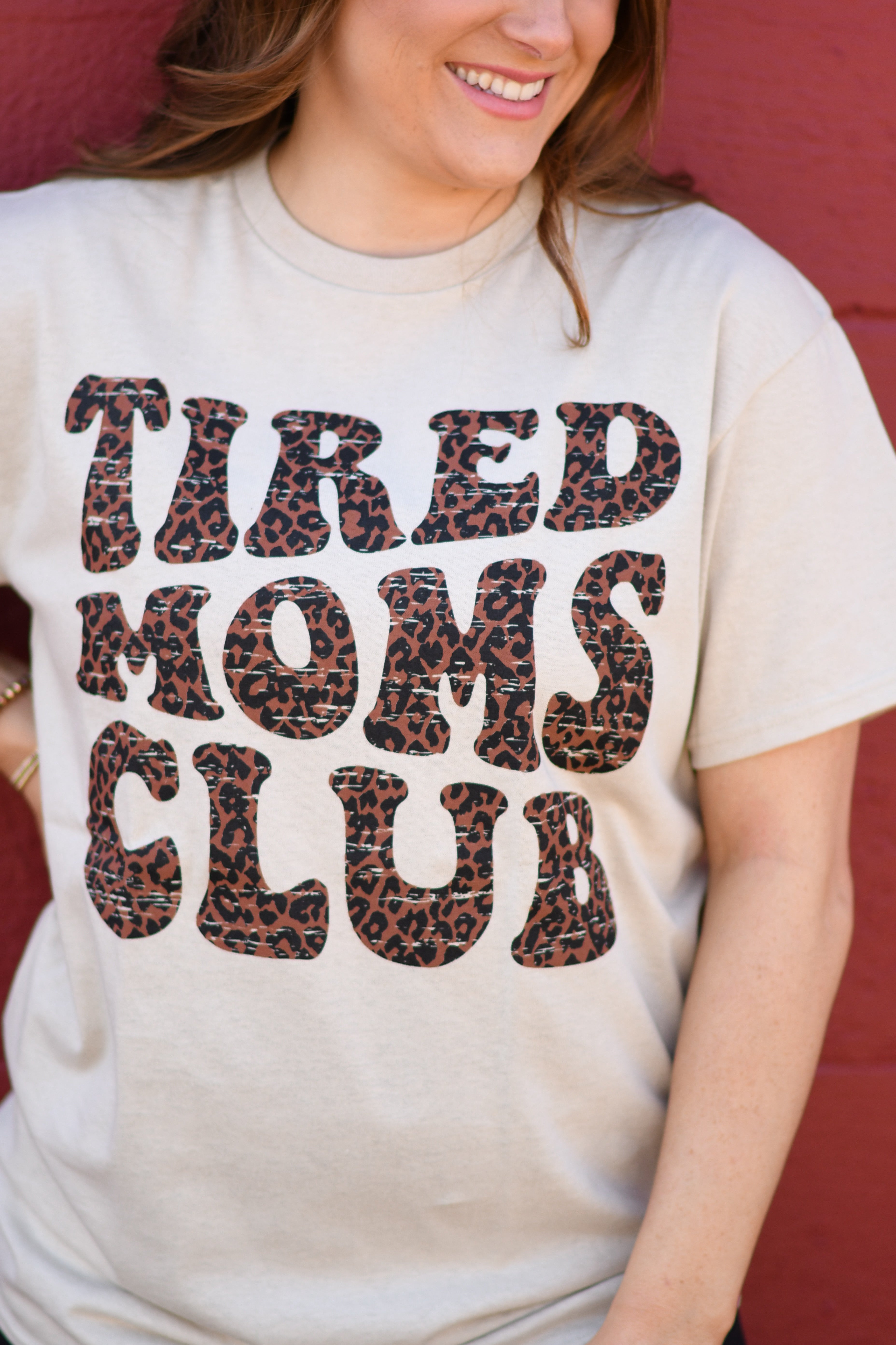 Tired Moms Club Leopard Tee (Delta)